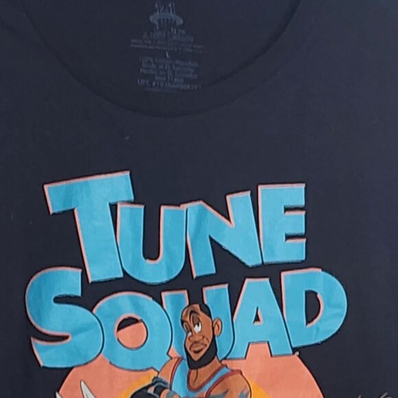 Space Jam A New Legacy Black Short Sleeve Tune Squad w/Lebron James Tee Size L - Picture 3 of 16